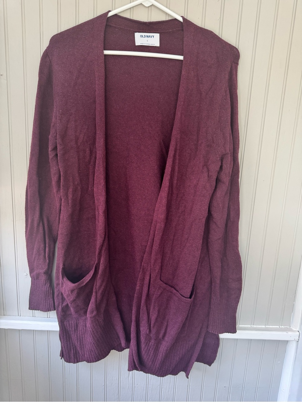 Old Navy Women's Open-Front Maroon Wine Cardigan Sweater L